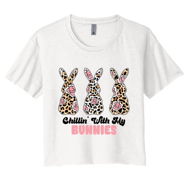 Chillin With My Bunnies Easter Cute Crop Top