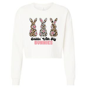 Chillin With My Bunnies Easter Cute Cropped Pullover Crew