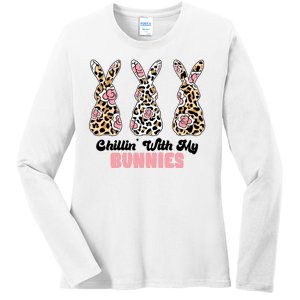 Chillin With My Bunnies Easter Cute Ladies Long Sleeve Shirt