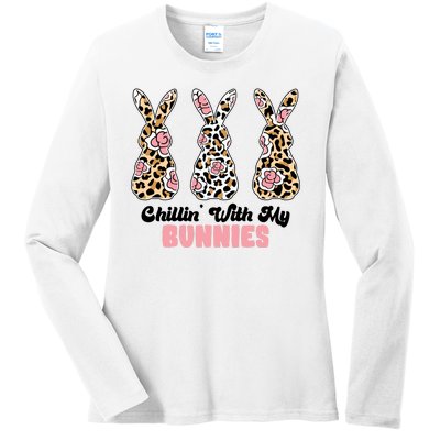 Chillin With My Bunnies Easter Cute Ladies Long Sleeve Shirt