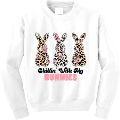 Chillin With My Bunnies Easter Cute Kids Sweatshirt