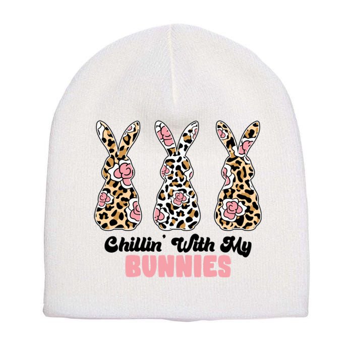 Chillin With My Bunnies Easter Cute Short Acrylic Beanie