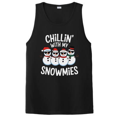 Chillin With My Snowmies Funny Snowman Christmas PosiCharge Competitor Tank