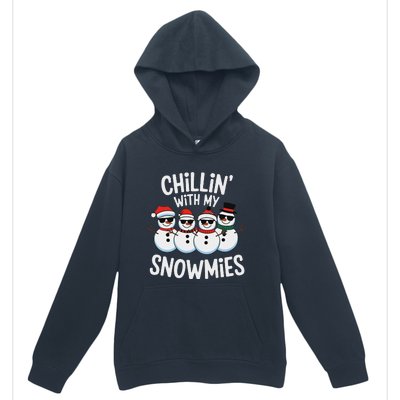 Chillin With My Snowmies Funny Snowman Christmas Urban Pullover Hoodie