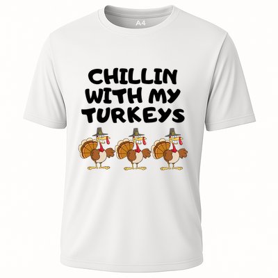 Chillin With My Turkeys Funny Thanksgiving Performance Shirt