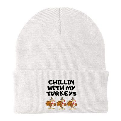 Chillin With My Turkeys Funny Thanksgiving Beanie