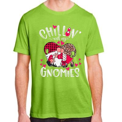 Chillin With My Gnomies Happy Valentines Day Gnomes Couples Adult ChromaSoft Performance T-Shirt