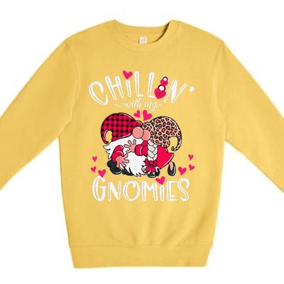 Chillin With My Gnomies Happy Valentines Day Gnomes Couples Premium Crewneck Sweatshirt