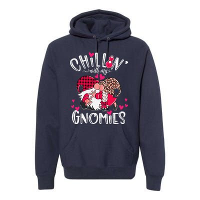 Chillin With My Gnomies Happy Valentines Day Gnomes Couples Premium Hoodie