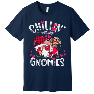 Chillin With My Gnomies Happy Valentines Day Gnomes Couples Premium T-Shirt