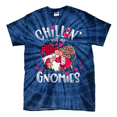 Chillin With My Gnomies Happy Valentines Day Gnomes Couples Tie-Dye T-Shirt