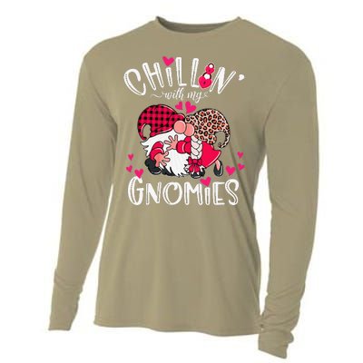 Chillin With My Gnomies Happy Valentines Day Gnomes Couples Cooling Performance Long Sleeve Crew