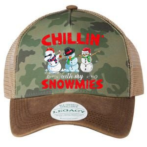 Chillin With My Snowmies Ugly Funny Snowman Christmas  Legacy Tie Dye Trucker Hat