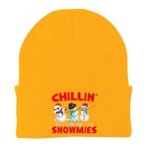 Chillin With My Snowmies Ugly Funny Snowman Christmas  Knit Cap Winter Beanie