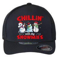 Chillin With My Snowmies Ugly Funny Snowman Christmas  Flexfit Unipanel Trucker Cap