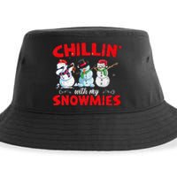 Chillin With My Snowmies Ugly Funny Snowman Christmas  Sustainable Bucket Hat