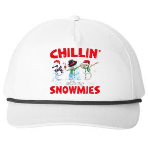 Chillin With My Snowmies Ugly Funny Snowman Christmas  Snapback Five-Panel Rope Hat