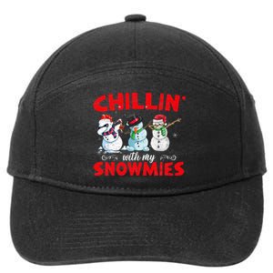 Chillin With My Snowmies Ugly Funny Snowman Christmas  7-Panel Snapback Hat