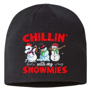 Chillin With My Snowmies Ugly Funny Snowman Christmas  Sustainable Beanie