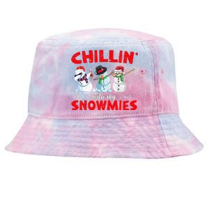 Chillin With My Snowmies Ugly Funny Snowman Christmas  Tie-Dyed Bucket Hat