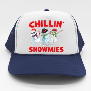 Chillin With My Snowmies Ugly Funny Snowman Christmas  Trucker Hat