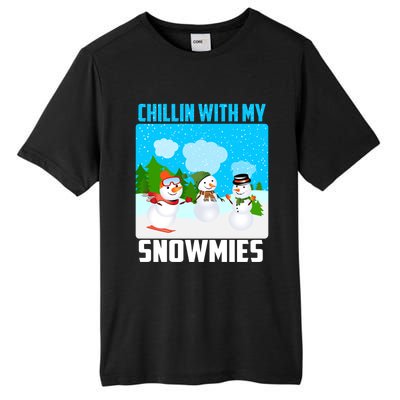 Chillin With My Snowmies Winter Christmas Scene Gift Tall Fusion ChromaSoft Performance T-Shirt