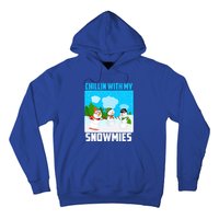 Chillin With My Snowmies Winter Christmas Scene Gift Hoodie