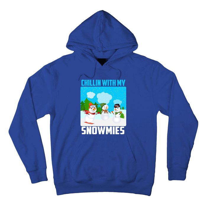 Chillin With My Snowmies Winter Christmas Scene Gift Hoodie