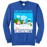 Chillin With My Snowmies Winter Christmas Scene Gift Sweatshirt