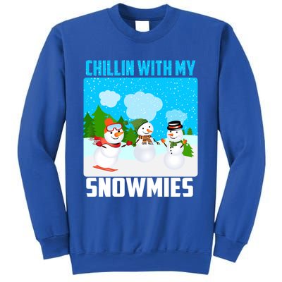 Chillin With My Snowmies Winter Christmas Scene Gift Sweatshirt