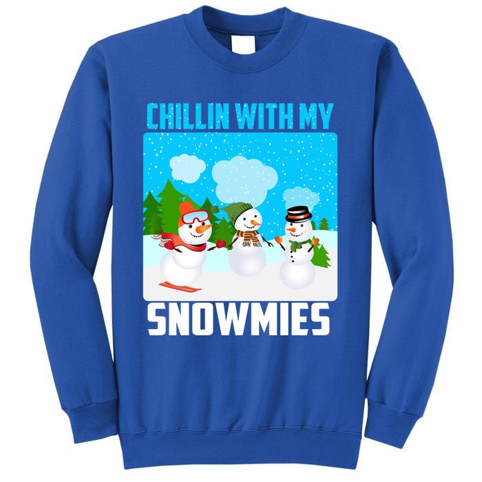 Chillin With My Snowmies Winter Christmas Scene Gift Sweatshirt