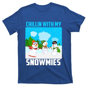 Chillin With My Snowmies Winter Christmas Scene Gift T-Shirt