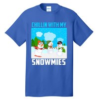 Chillin With My Snowmies Winter Christmas Scene Gift Tall T-Shirt