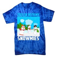 Chillin With My Snowmies Winter Christmas Scene Gift Tie-Dye T-Shirt