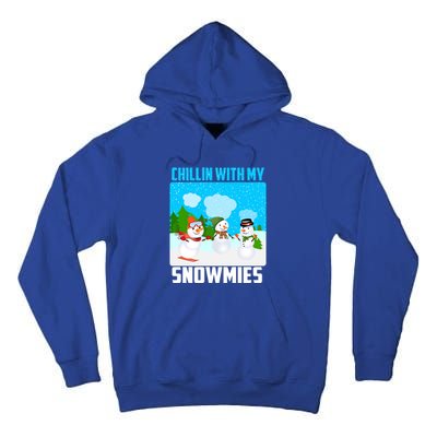 Chillin With My Snowmies Winter Christmas Scene Gift Tall Hoodie