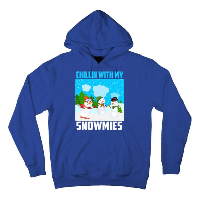 Chillin With My Snowmies Winter Christmas Scene Gift Tall Hoodie