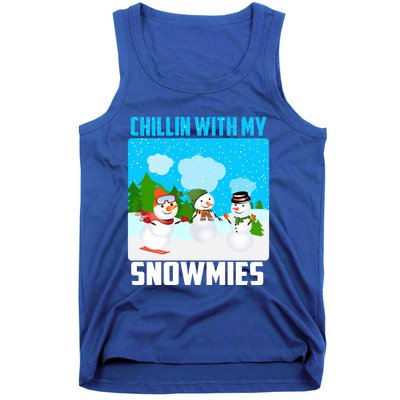 Chillin With My Snowmies Winter Christmas Scene Gift Tank Top