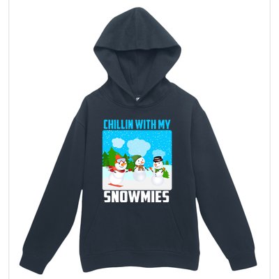 Chillin With My Snowmies Winter Christmas Scene Gift Urban Pullover Hoodie