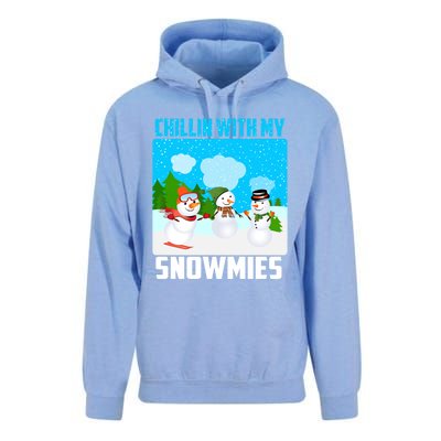 Chillin With My Snowmies Winter Christmas Scene Gift Unisex Surf Hoodie