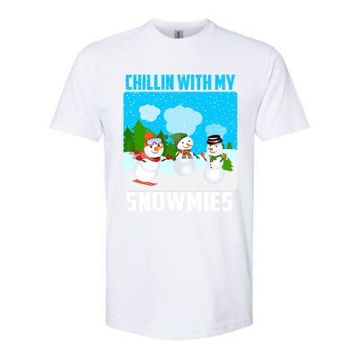 Chillin With My Snowmies Winter Christmas Scene Gift Softstyle CVC T-Shirt