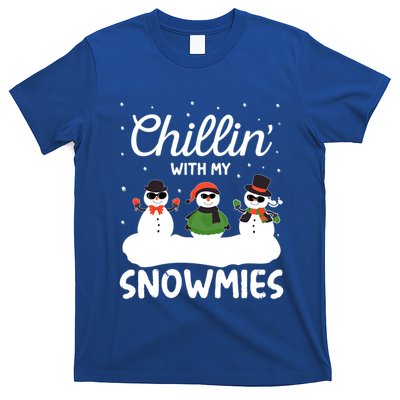 Chillin With My Snowmies Outfit Gift Cool Christmas Snow Cute Gift T-Shirt