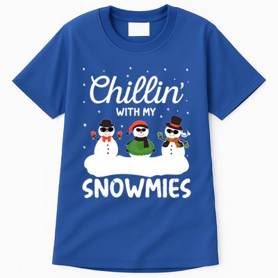 Chillin With My Snowmies Outfit Gift Cool Christmas Snow Cute Gift Tall T-Shirt
