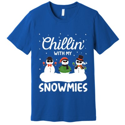 Chillin With My Snowmies Outfit Gift Cool Christmas Snow Cute Gift Premium T-Shirt