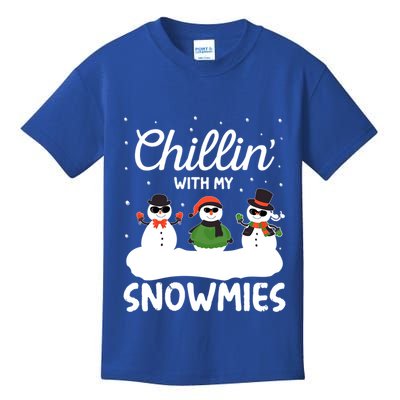 Chillin With My Snowmies Outfit Gift Cool Christmas Snow Cute Gift Kids T-Shirt
