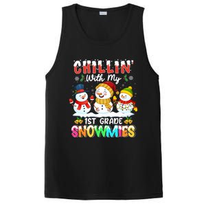 Chillin With My 1st Grade Snowmies Christmas Teacher Funny Gift PosiCharge Competitor Tank