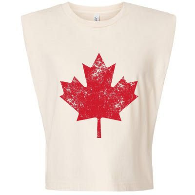 Canada Women Men Distressed Red Maple Leaf Canada Day Garment-Dyed Women's Muscle Tee