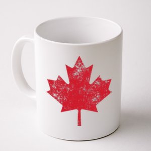 Canada Women Men Distressed Red Maple Leaf Canada Day Coffee Mug