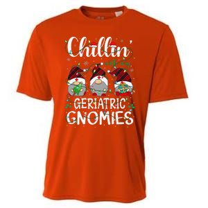 Chillin With My Geriatric Nurse Gnomies Gnomes Christmas Cooling Performance Crew T-Shirt