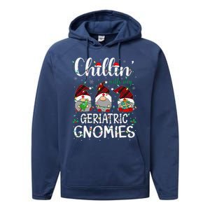 Chillin With My Geriatric Nurse Gnomies Gnomes Christmas Performance Fleece Hoodie