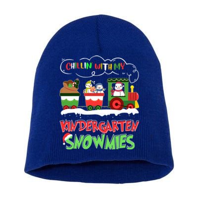 Chillin With My Kindergarten Snowmies Christmas Teacher Gift Short Acrylic Beanie